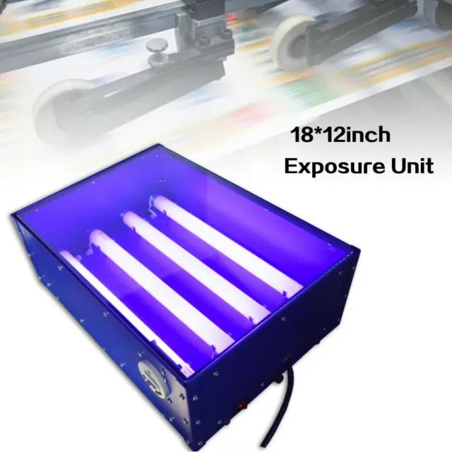 Unidad de exposición a serigrafía curado a luz UV para impresora de pantalla 18x12in 4*15W