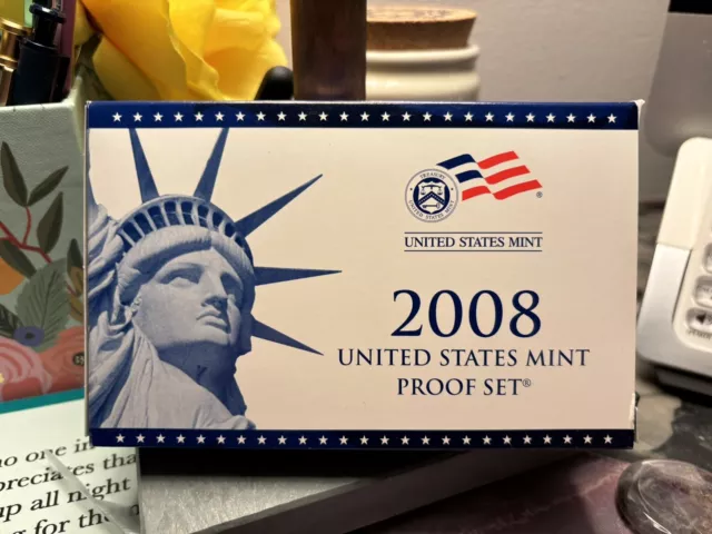 2008 US Mint Proof Set 14 Piece Clad Set National Park Quarters & Presidents COA
