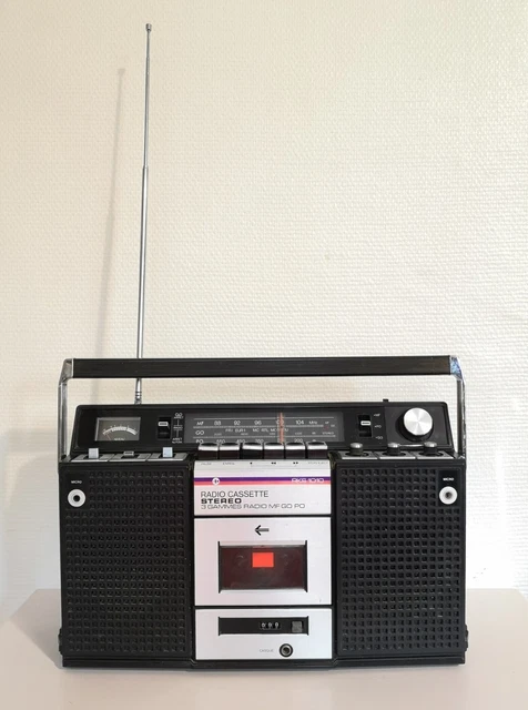 Vintage Radio Cassette Stereo Carrefour RKS 1010 Boombox 3 Gammes MF GO PO