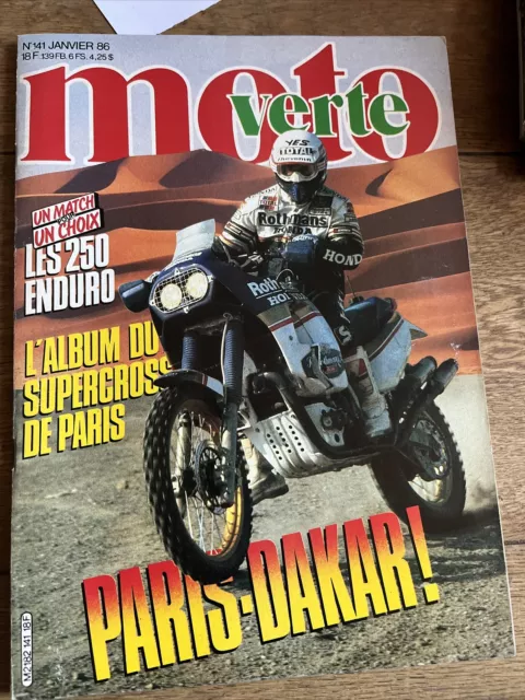 Moto Verte 141 Husqvarna Wr 240 Ktm Gs Honda Cr 500 Kawasaki Kx Paris Dakar 1986