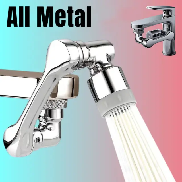 Metal 1080° Faucet Sprayer Adaptor, Extender, Aerator, Bubbler, Kitchen Tap
