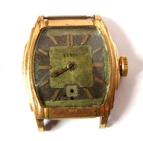 Vintage 1920'S Mens Elgin 7'J Gold Filled Bezel For Parts