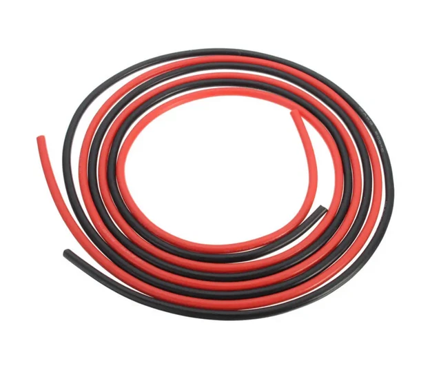 1M Câble Électrique Unipolaire en Silicone Awg 30 Rouge Noir Siliconique Fil