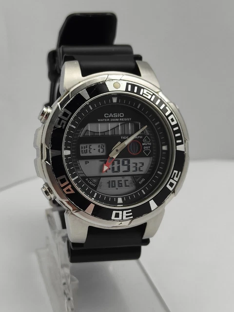 VINTAGE CASIO MENS marlin ana-digi moon and tide graph watch MDV-701 ...