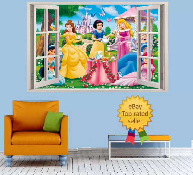 Disney Princess Fairies 3d Effect Window Wall View Sticker Poster Vinyl Mural 37