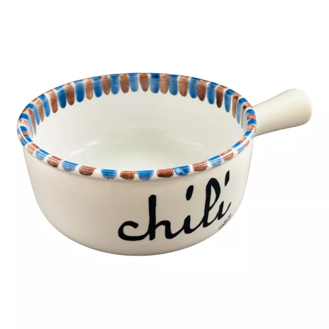 Baldelli Ceramic Chili Serving Bowl Large Pot Vintage Italian Pottery Dinnerware