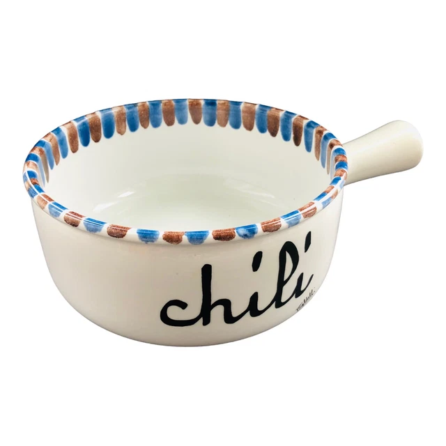 Baldelli Ceramic Chili Serving Bowl Large Pot Vintage Italian Pottery Dinnerware