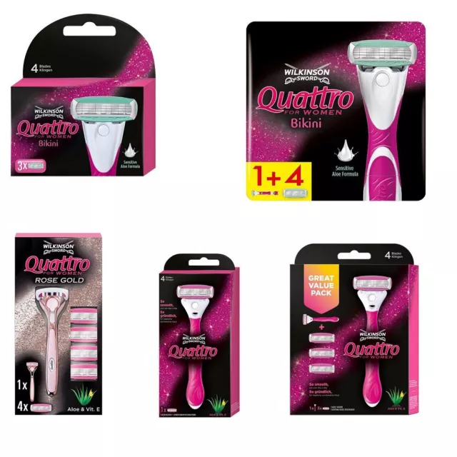 Wilkinson Sword Quattro For Women Razor & Razor Blades Multi-Listing