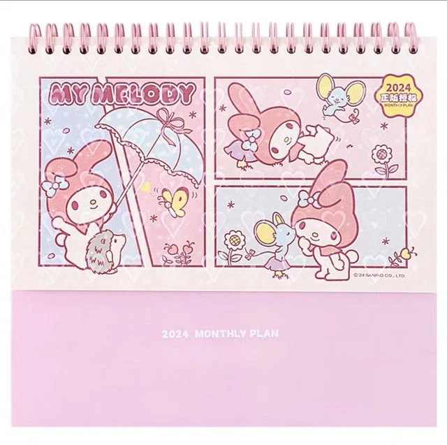 SANRIO CHARACTERS MY Melody 2024 Calendar Desktop Calendar Monthly
