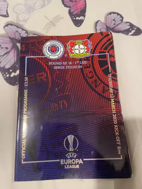 * 2019/20 - Glasgow Rangers Home Programmes - Choose From List *