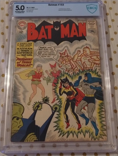 Batman #153 CBCS 5.0 (OW-W) Batwoman & Bat-Girl 1st book length app Not CGC 1963