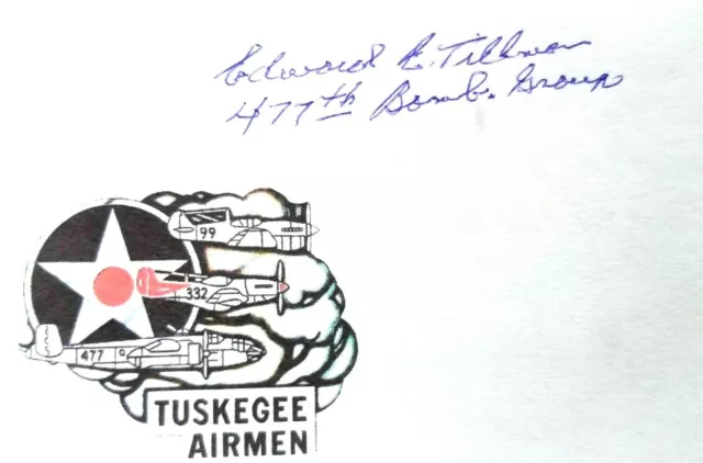 Signed Tuskegee Airmen Red Tails 477Th Bomber Group Edward Tillman 1943 Wwii