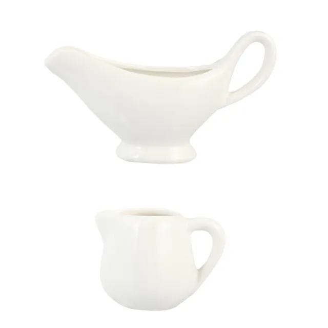 2 piezas jarra de cerámica jarra de leche café con cubo de salsa