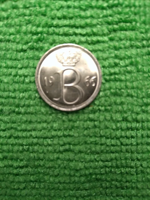BELGIUM 1966 25 Centimes Error Multiple Strike Doubled Obverse