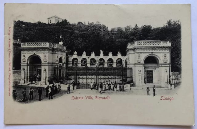 Cartolina Lonigo villa Giovanelli animata Vicenza Veneto paesaggistica T10