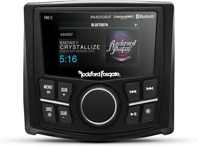 Rockford Fosgate PMX-3 Marine UTV BOAT Motorcycle Media Receiver W/ Camera Input