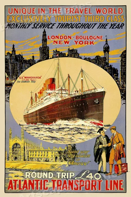 Unique in the Travel World! Vintage Style 1920s Travel Poster - 24x36