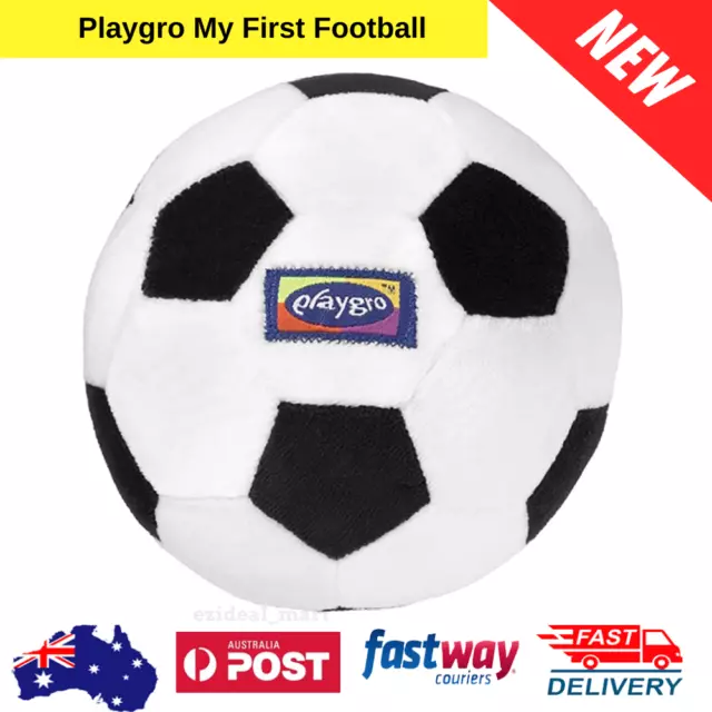 Playgro My First Soccer Ball Baby Toy, Black/White Soft plush fabric comfortable