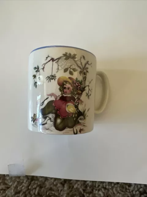 Vintage Lord Nelson Pottery "Mary, Mary, Quite Contrary" Child's Ceramic Mug Cup