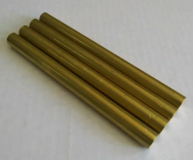 4 pc C360 brass .5" round rod stock 6" long lathe machinist new solid bar (1/2)