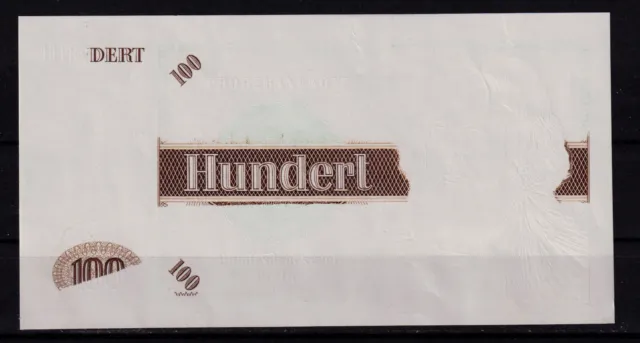 Probebanknote Hundert Mark  Bundesdruckerei Berlin Holzschuh !