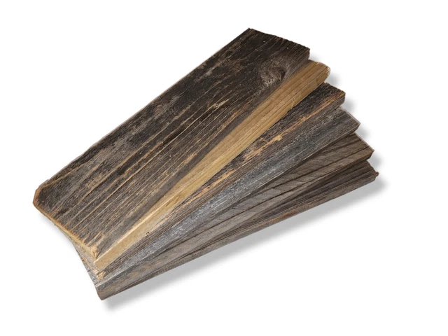Rustic Barnwood Reclaimed Wood Planks. 6 Boards (12" x 3.5")