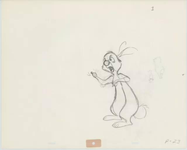 Winnie the Pooh Rabbit Walt Disney Production Animation Cel Drawing b3231