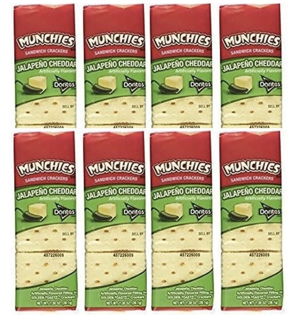 MUNCHIES DORITOS JALAPENO CHEDDAR CHEESE Sandwich Crackers 1.38 Oz. (16