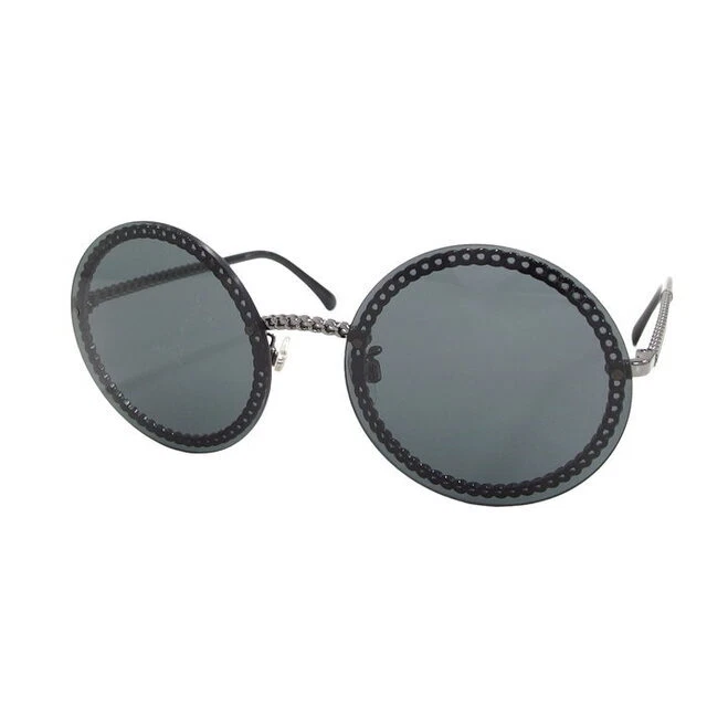 Chanel Sunglasses Chain Frame Round Lens 58 18
