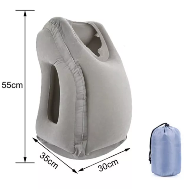Upgraded Inflatable Air Cushion Travel Pillow Headrest Chin Support Rest Comfort
