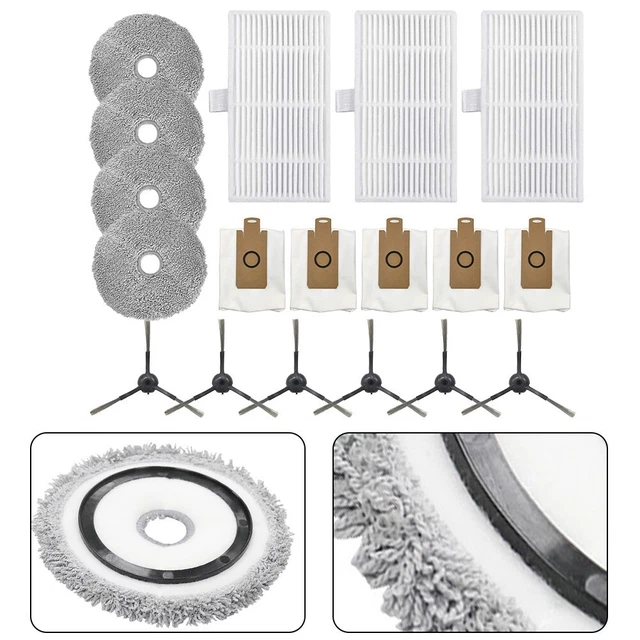 Kit De Rechange Pour Aspirateur Robot : 4 Filtres + 6 Brosses Latérales (pour Modèle Medion MD)