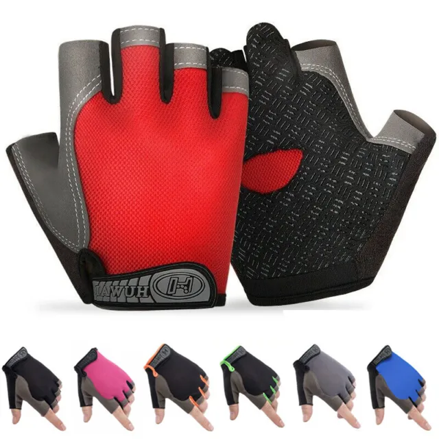 Cycling Half Finger Gloves Outdoor Bicycle Sport Breathable Anti-slip Fingerless