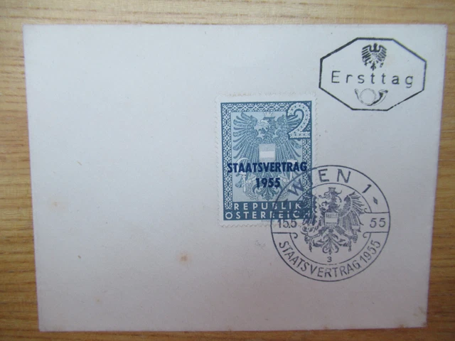 Österreich FDC 1017 mit Wiener Stempel 15.5.55 Staatsvertrag 1955