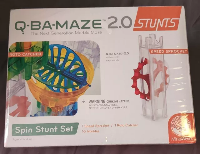 Mindware Q-BA-MAZE 2.0 Spin Stunt Set Marble | NEW, SEALED | Fast ship Canadian