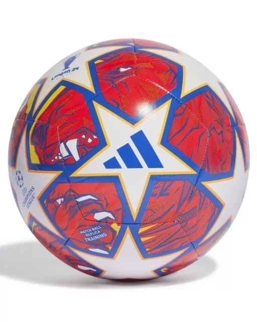 Adidas Pallone Calcio Bianco Rosso Training UEFA Champions League 2024