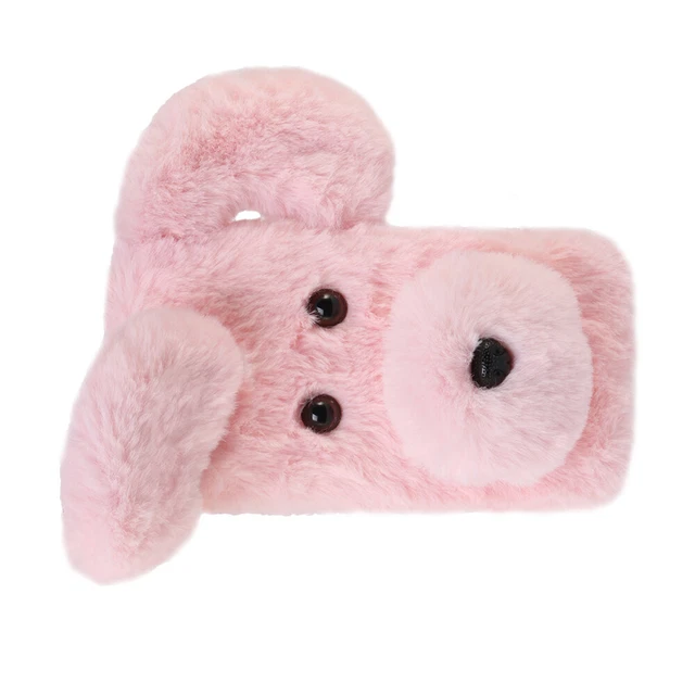 Doux chien en peluche à motifs cas de téléphone mignon mode hiver garder 4