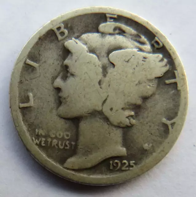 1925 USA Silver Mercury Dime Coin 2