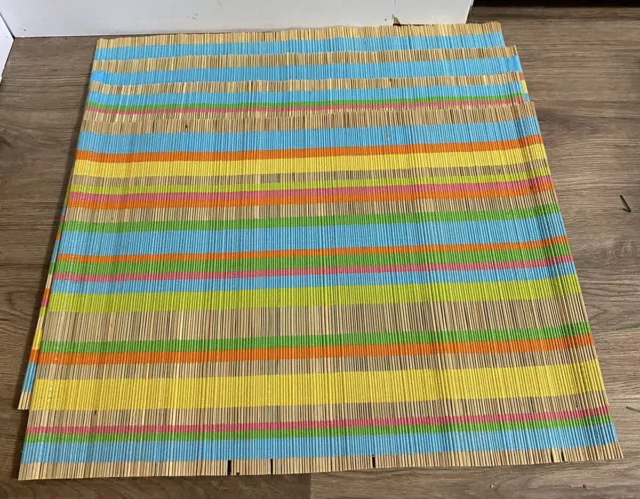 Set of 4 Summer Table Placemats Bamboo