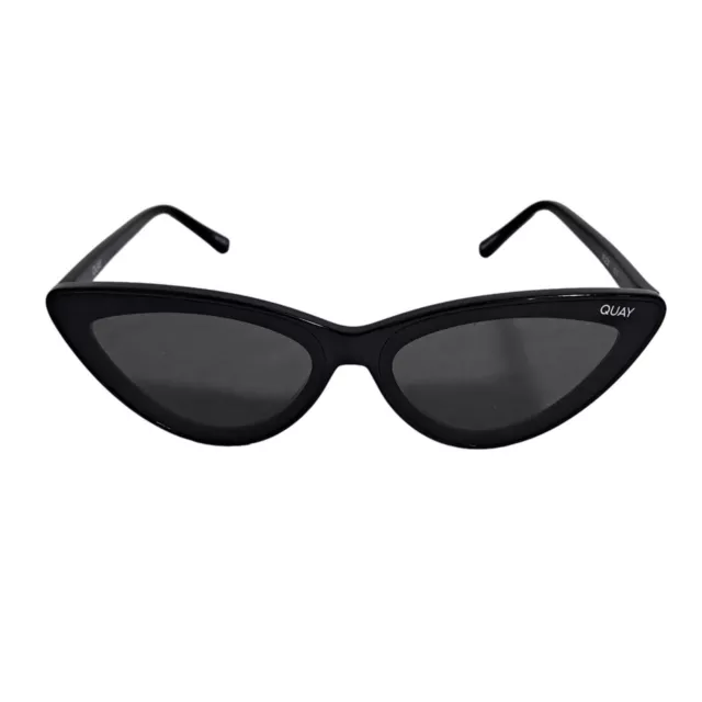 Quay Australia Sunglasses Matte Black Smoke Fade Polarized Flex Cat Eye Beach