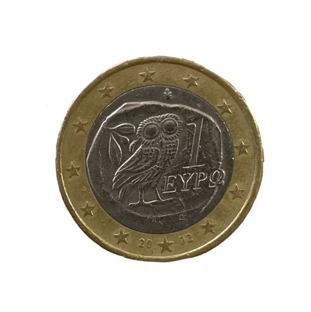 Moneda Buho 1 Euro  Grecia . Coin 2002 . Greece. Colllectors