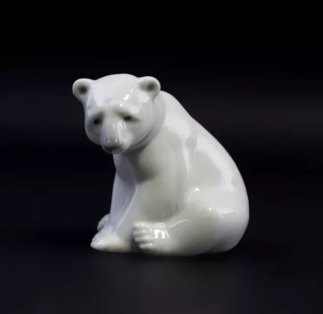 9998006 Porzellan Eisbär Bär sitzend Lladro Spanien  9x8x10cm