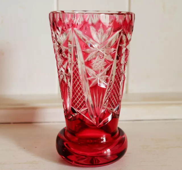 Rote Nachtmann Chrystal 24% Bleikristall Blumenvase Kleine Vase