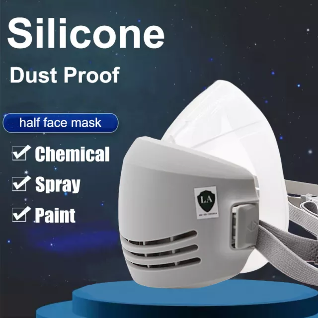 Half Face Gas Mask Chemical Spray Painting Vapor Respirator Reusable Facepiece