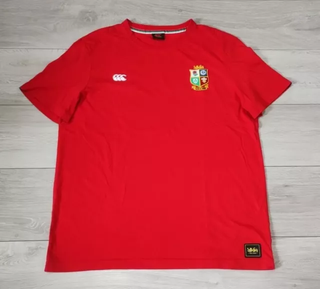 British & Irish Lions Rugby-T-Shirt - Canterbury XL extra großes rotes Oberteil - B8Y