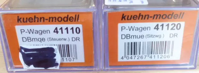 Kuehn 41110+Kühn 41120 TT Kühn Set 2x coche de dos pisos DCC,DR época 4 como nuevo 3