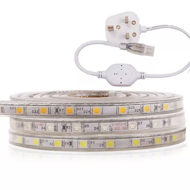 220V 230V 5730 LED Strip Lights 240leds/m Waterproof Rope Kitchen Garden  Light £20.39 - PicClick UK