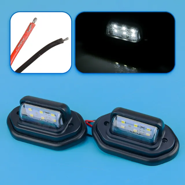 2Pcs 6LED Car Number License Plate Light Lamp for Truck Tail Lamp Universal