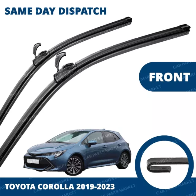 Front Windscreen 28" 20" Flat Aero Wiper Blades Pair for Toyota Corolla 19-23