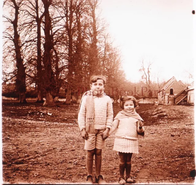 FRANCE Family c1930 Photo Stereo Glass Plate Vintage P29L5n7