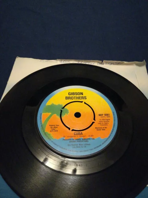1978 Gibson Brothers Cuba 7 Vinyl 45 Single Record UK. EX 3